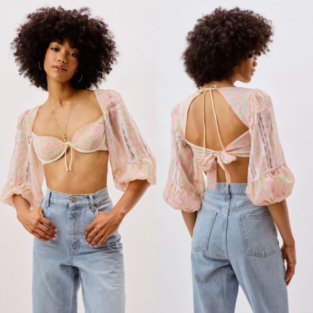 NWT For Love & Lemons Dani Bra Top XXS